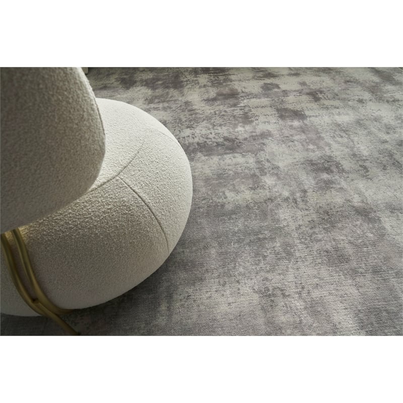 Antolini Handloomed Bamboo Silk Gray 6'x9' Area Rug