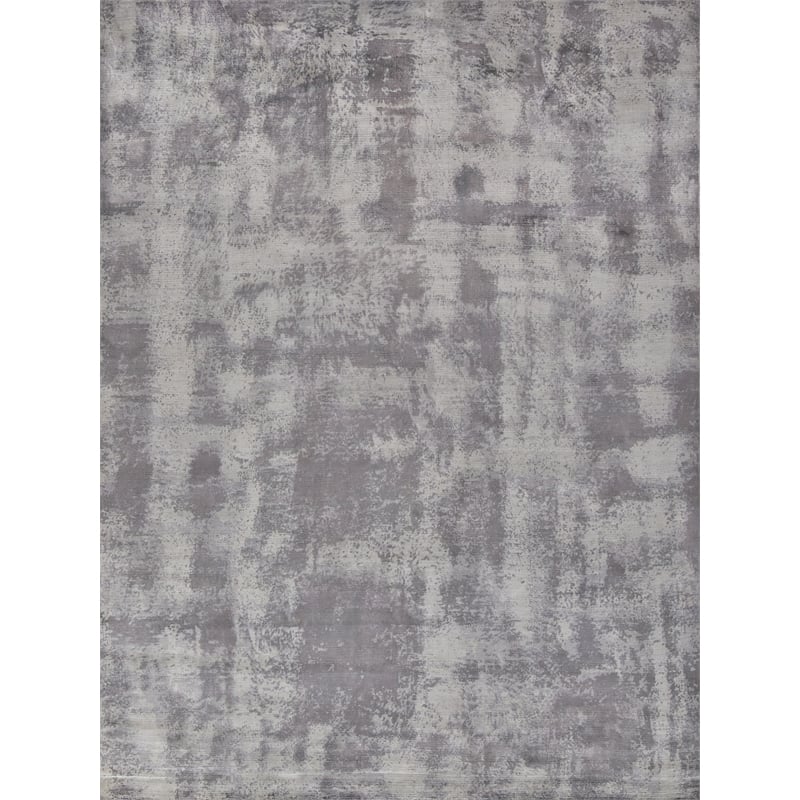 Antolini Handloomed Bamboo Silk Gray 6'x9' Area Rug