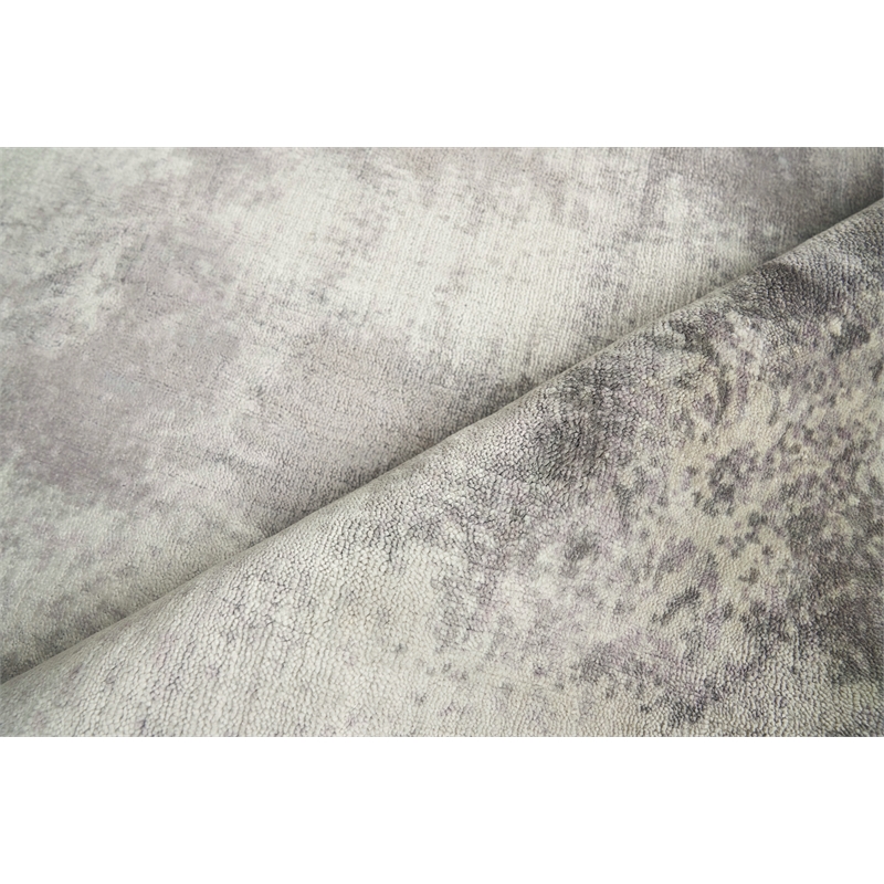 Antolini Handloomed Bamboo Silk Gray 9'x12' Area Rug