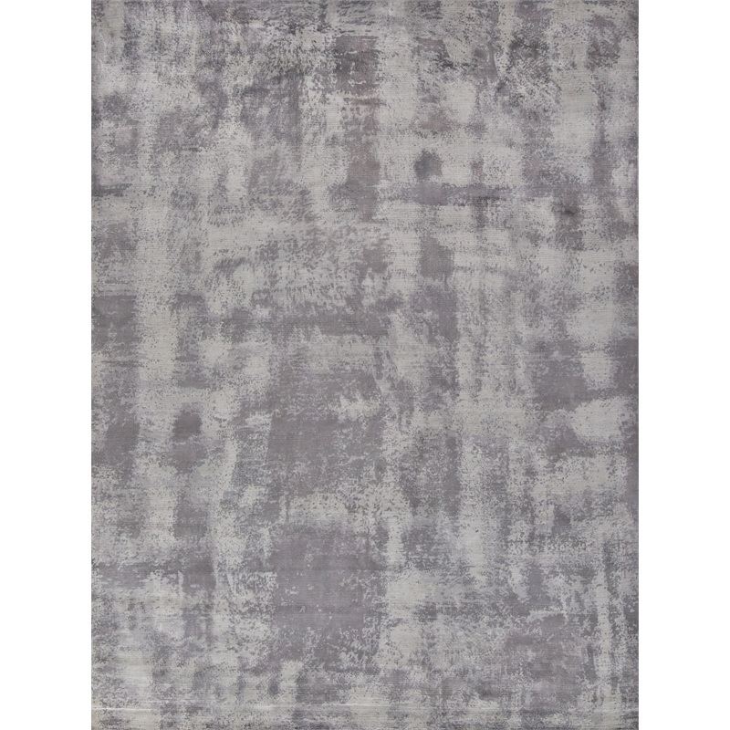 Antolini Handloomed Bamboo Silk Gray 9'x12' Area Rug
