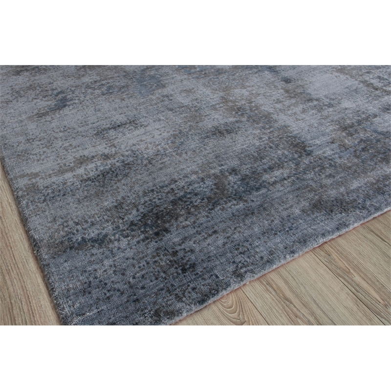 Antolini Handloomed Bamboo Silk Blue 10'x14' Area Rug