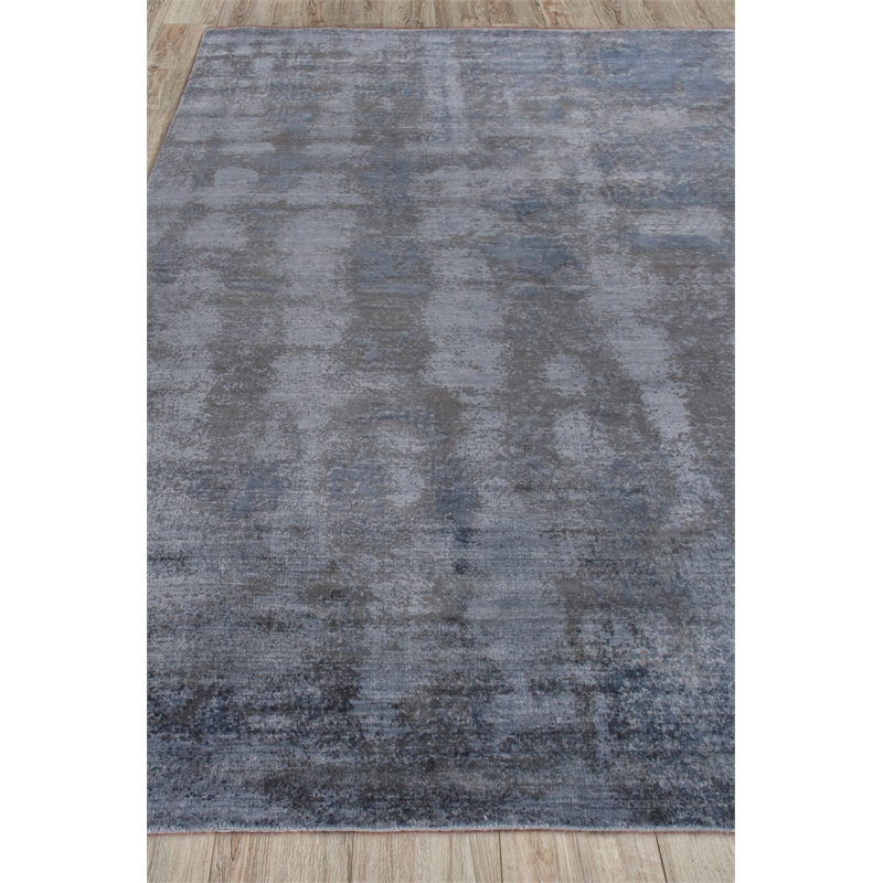 Antolini Handloomed Bamboo Silk Blue 10'x14' Area Rug