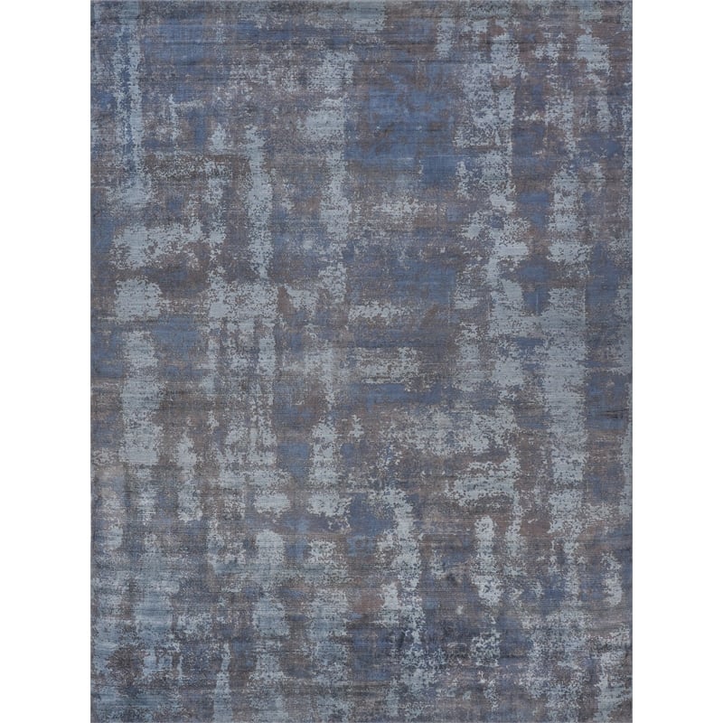 Antolini Handloomed Bamboo Silk Blue 10'x14' Area Rug