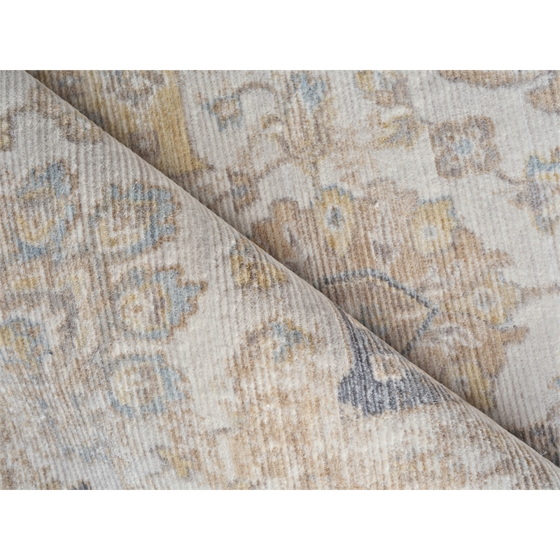 Artisan Power Loom Wool/Nylon Ivory 4'x6' Area Rug