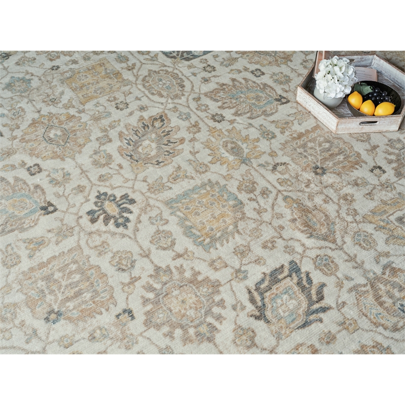 Artisan Power Loom Wool/Nylon Ivory 8'x10' Area Rug