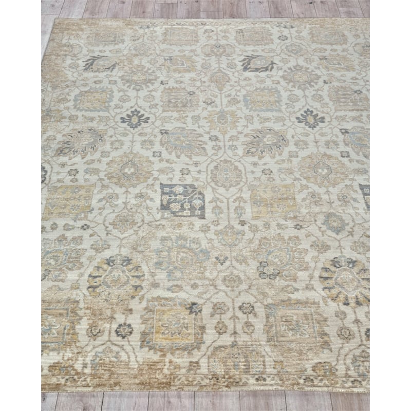 Artisan Power Loom Wool/Nylon Ivory 9'x12' Area Rug