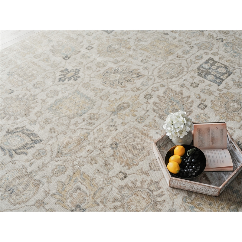 Artisan Power Loom Wool/Nylon Ivory 9'x12' Area Rug