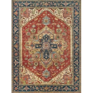Antique Weave Serapi Hand-Knotted New Zealand Wool Red/Blue 14'x18' Area Rug