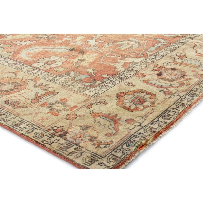 Antique Weave Serapi Hand-Knotted New Zealand Wool Rust/Gold 10'x14' Area Rug
