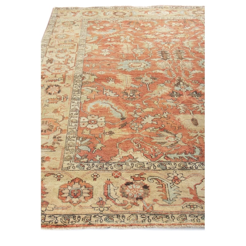Antique Weave Serapi Hand-Knotted New Zealand Wool Rust/Gold 10'x14' Area Rug