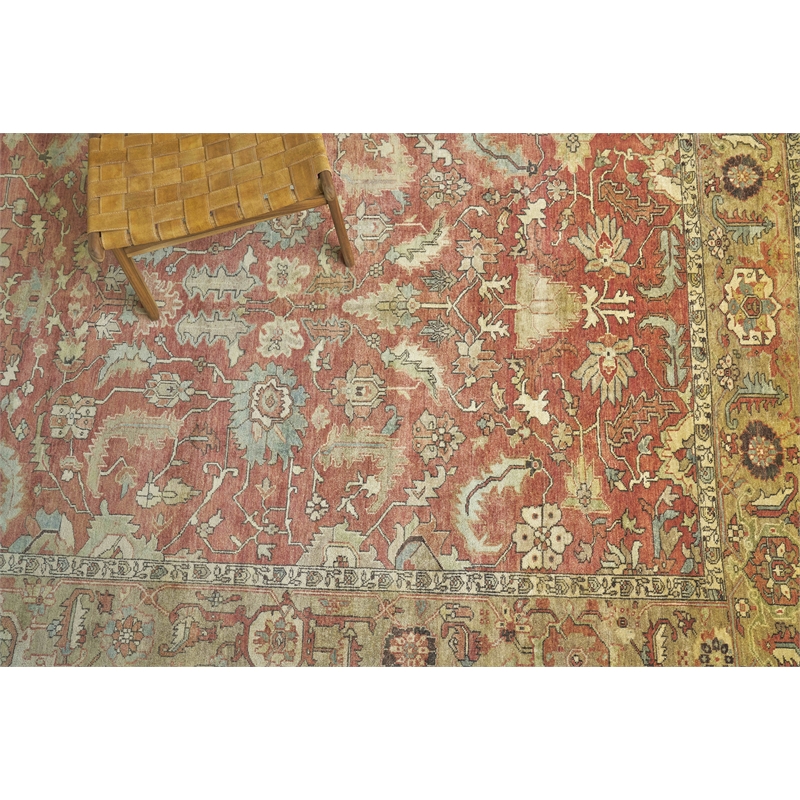 Antique Weave Serapi Hand-Knotted New Zealand Wool Rust/Gold 6'x9' Area Rug