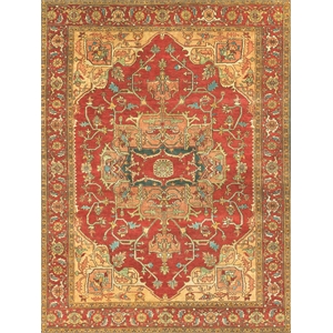 Antique Weave Serapi Hand-Knotted New Zealand Wool Red 9'x12' Area Rug