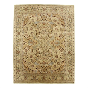Antique Weave Sultanabad Hand-Knotted Wool Gold/Green 14'x16' Area Rug