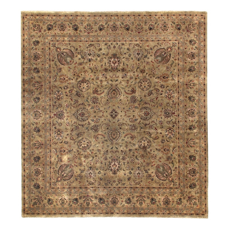 Antique Weave Sultanabad Hand-Knotted New Zealand Wool Green 15'x20' Area Rug