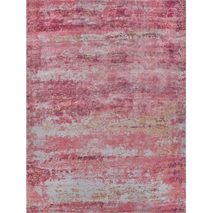 Antolini Handloomed Bamboo Silk Red/Gray 9'x12' Area Rug