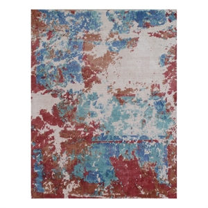 Antolini Handloomed Bamboo Silk Red/Multi 8'x10' Area Rug