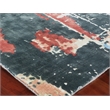 Antolini Handloomed Bamboo Silk Ivory/Blue 9'x12' Area Rug