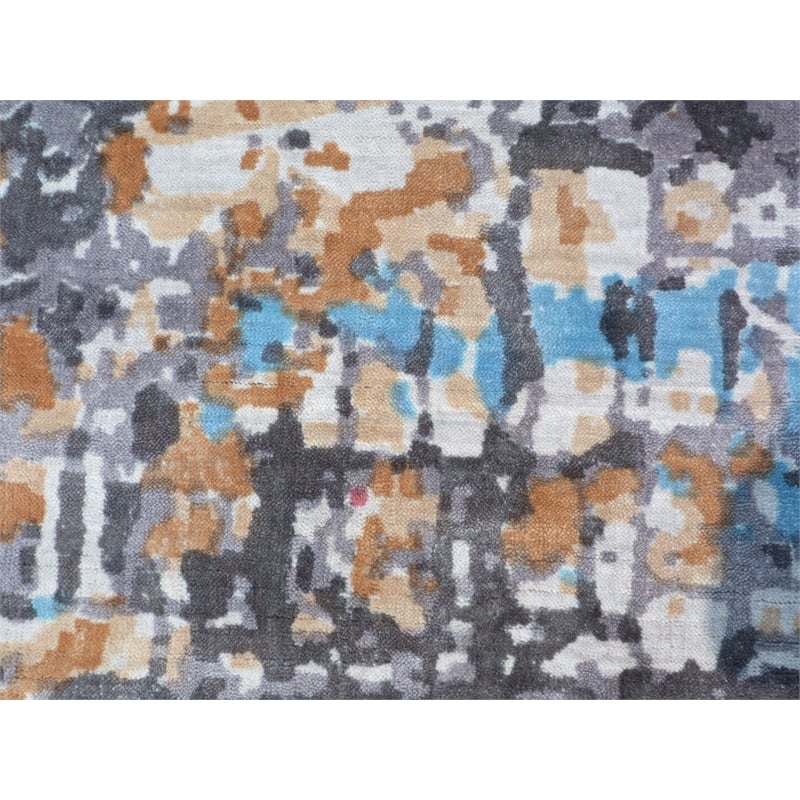 Antolini Handloomed Bamboo Silk Gray 8'x10' Area Rug