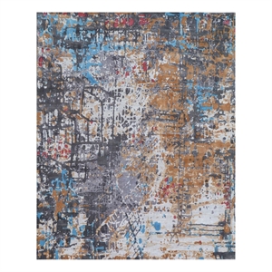 Antolini Handloomed Bamboo Silk Gray 8'x10' Area Rug