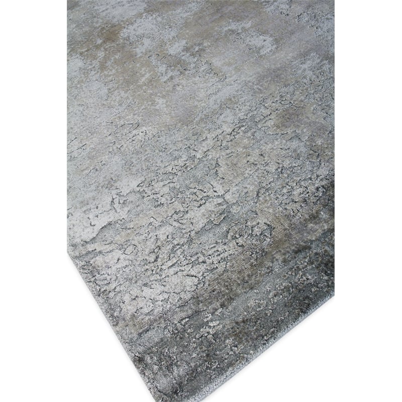 Antolini Handloomed Bamboo Silk Silver/Multi 8'x10' Area Rug