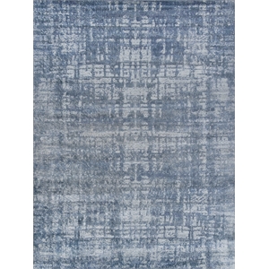 Antolini Handloomed Bamboo Silk Blue/Ivory/Gray 9'x12' Area Rug