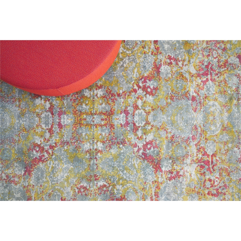 Antolini Handloomed Bamboo Silk Gray/Rust/Gold 10'x14' Area Rug