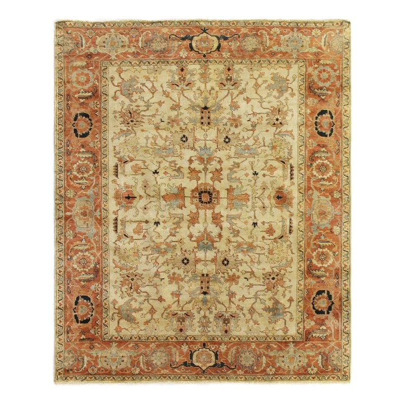 Antique Weave Serapi Hand-Knotted New Zealand Wool Ivory/Rust 14'x18' Area Rug