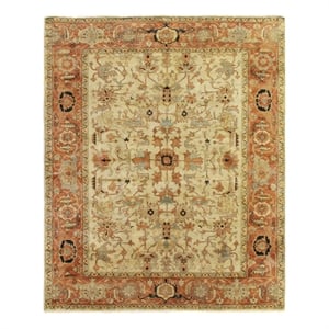 Antique Weave Serapi Hand-Knotted New Zealand Wool Ivory/Rust 14'x18' Area Rug