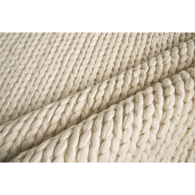 Arlow Flatweave Polyester/Cotton Ivory 15'x16' Area Rug