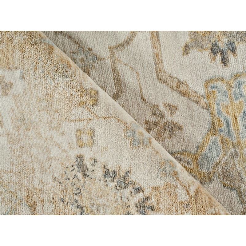 Artisan Power Loom Wool/Nylon Ivory 4'x6' Area Rug