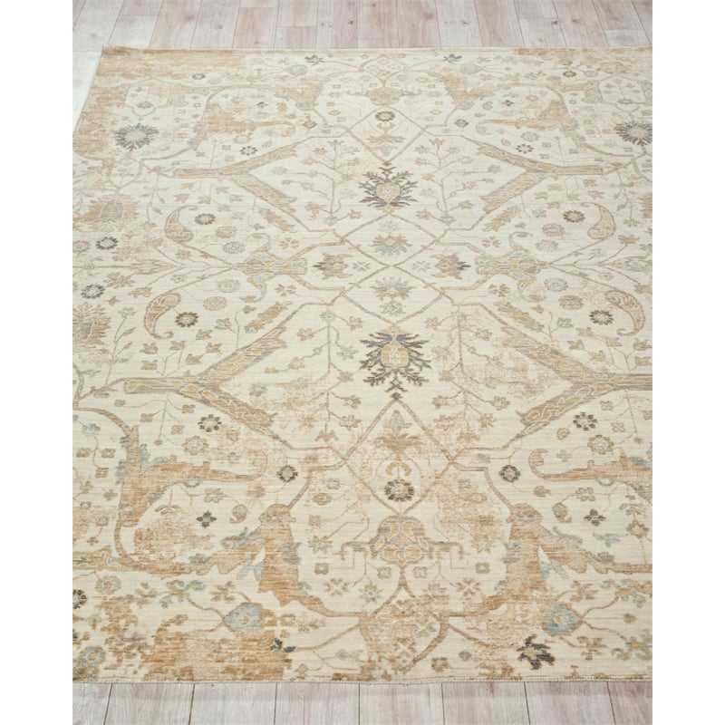 Artisan Power Loom Wool/Nylon Ivory 8'x10' Area Rug