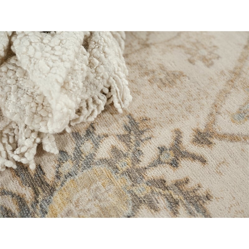 Artisan Power Loom Wool/Nylon Ivory 8'x10' Area Rug