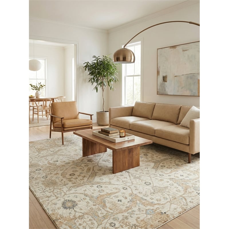 Artisan Power Loom Wool/Nylon Ivory 8'x10' Area Rug