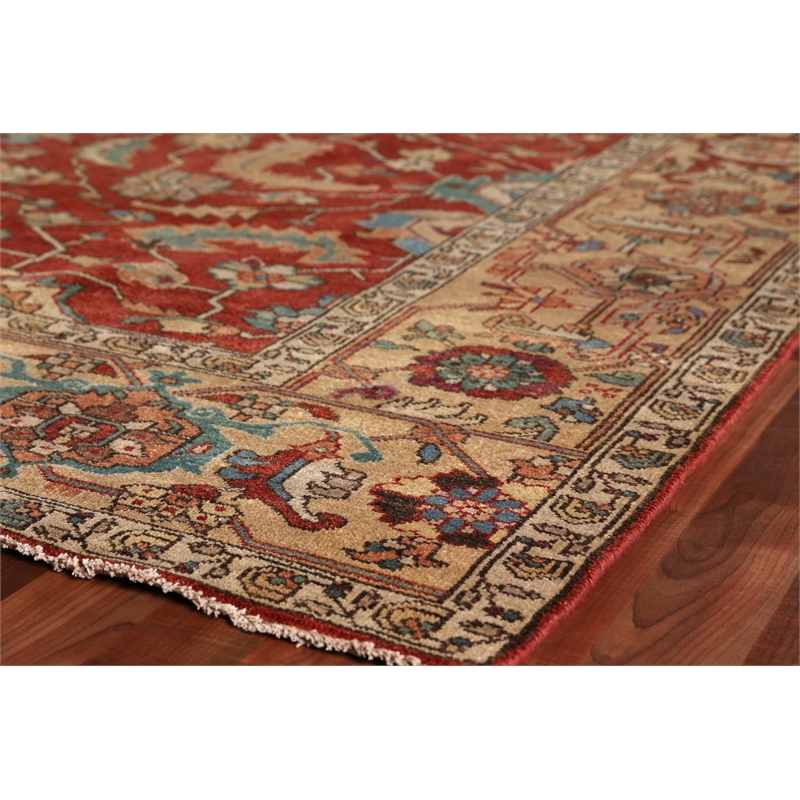 Antique Weave Serapi Hand-Knotted New Zealand Wool Rust/Gold 10'x14' Area Rug