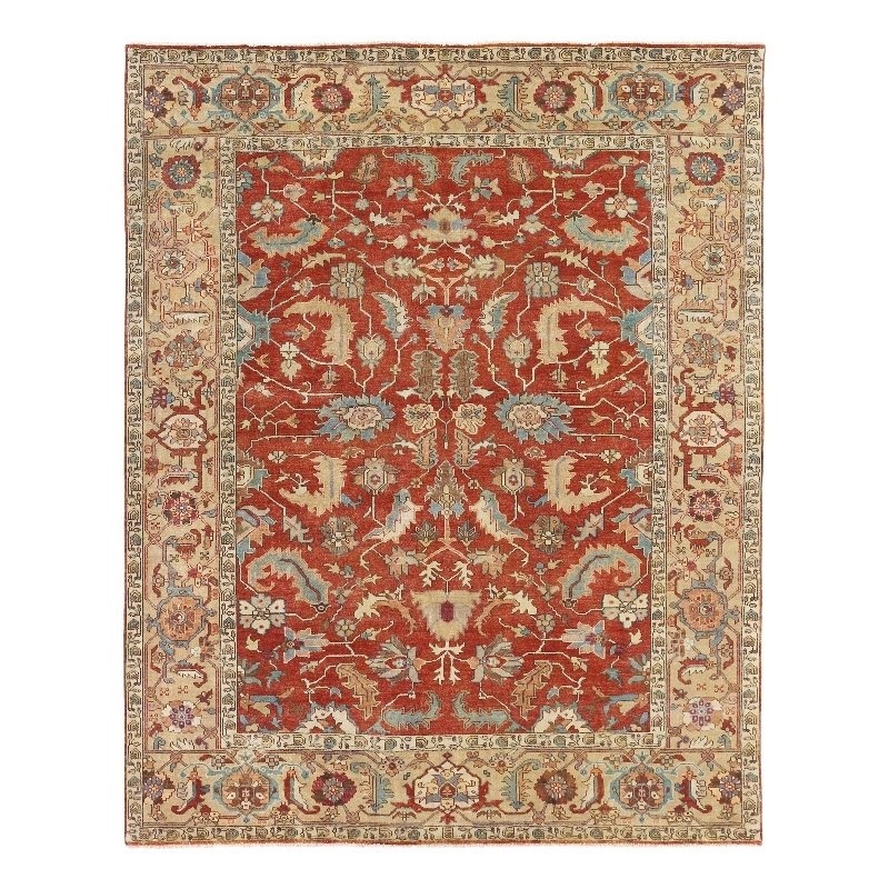 Antique Weave Serapi Hand-Knotted New Zealand Wool Rust/Gold 10'x14' Area Rug