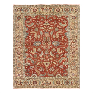 Antique Weave Serapi Hand-Knotted New Zealand Wool Rust/Gold 10'x14' Area Rug