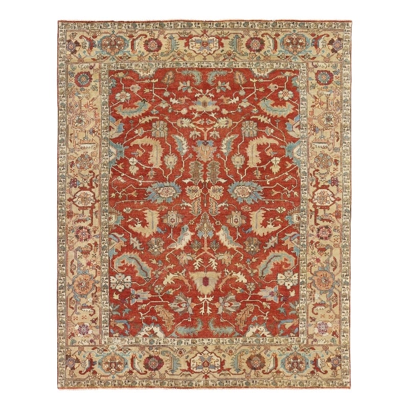 Antique Weave Serapi Hand-Knotted New Zealand Wool Rust/Gold 12'x15' Area Rug