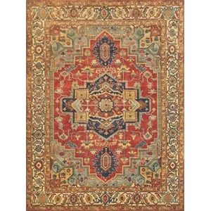 Antique Weave Serapi Hand-Knotted New Zealand Wool Red/Ivory 14'x18' Area Rug