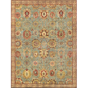 Antique Weave Serapi Hand-Knotted Wool Light Blue/Ivory 9'x12' Area Rug