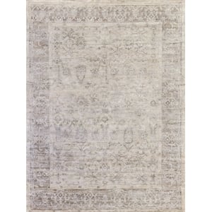 Antique'D Silk Hand-Knotted Bamboo Silk Beige 10'x14' Area Rug