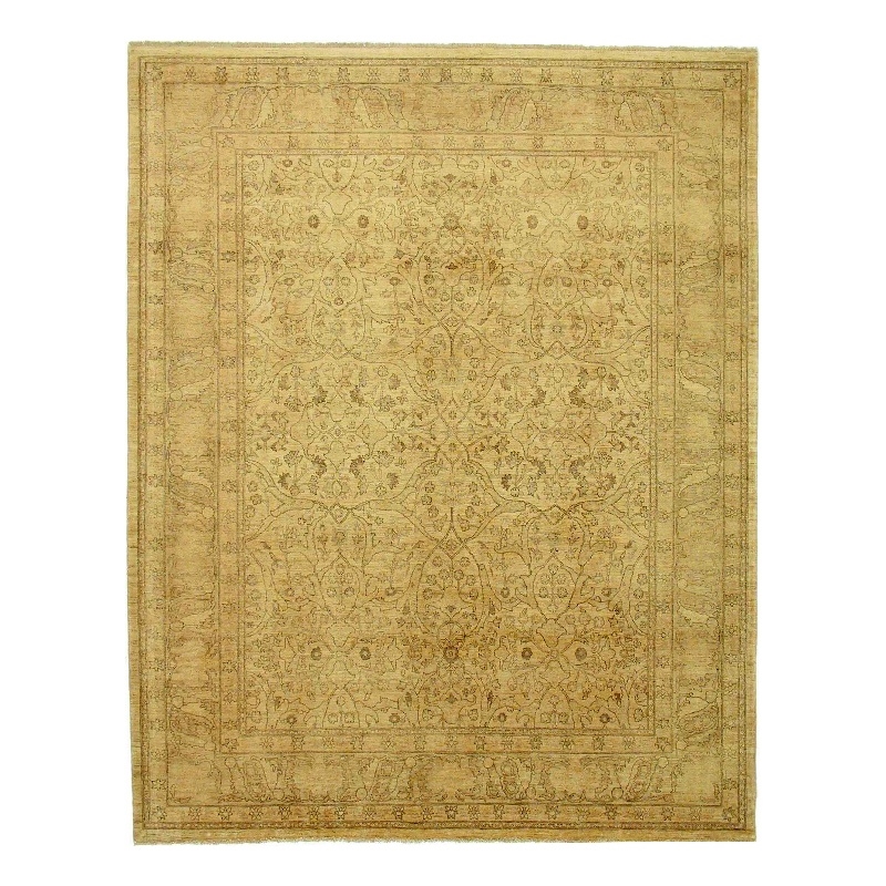 Antique Weave Ziegler Hand-Knotted New Zealand Wool Beige 15'6
