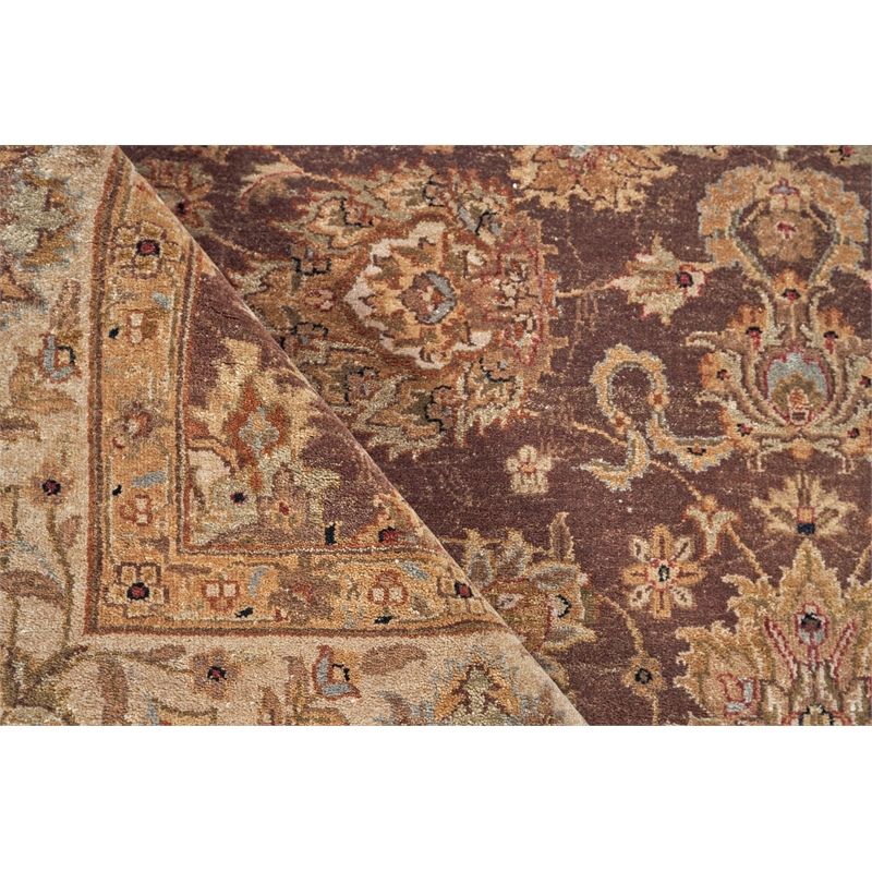 Antique Weave Ziegler Hand-Knotted New Zealand Wool Brown/Ivory 9'x10' Area Rug