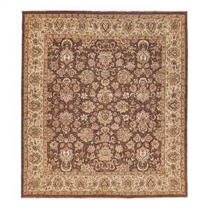 Antique Weave Ziegler Hand-Knotted New Zealand Wool Brown/Ivory 9'x10' Area Rug