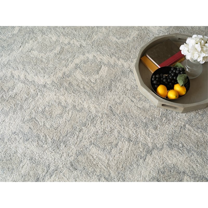 Bargello Hand-Tufted New Zealand Wool Gray 4'x6' Area Rug