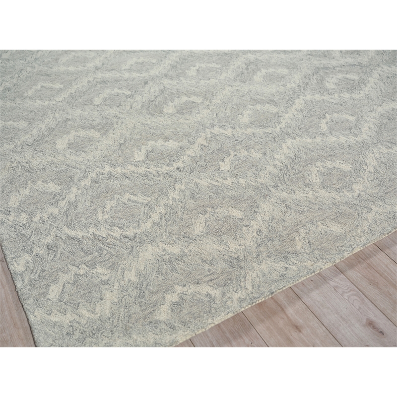 Bargello Hand-Tufted New Zealand Wool Gray 5'x8' Area Rug