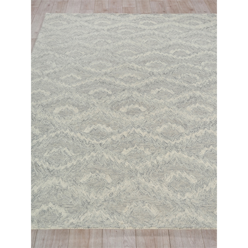 Bargello Hand-Tufted New Zealand Wool Gray 5'x8' Area Rug