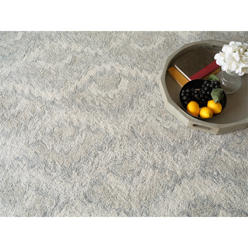 Bargello Hand-Tufted New Zealand Wool Gray 5'x8' Area Rug