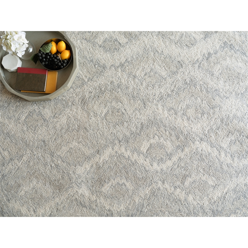 Bargello Hand-Tufted New Zealand Wool Gray 5'x8' Area Rug