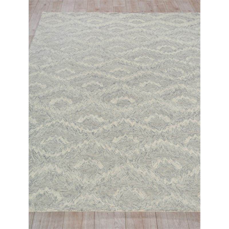 Bargello Hand-Tufted New Zealand Wool Gray 9'x12' Area Rug