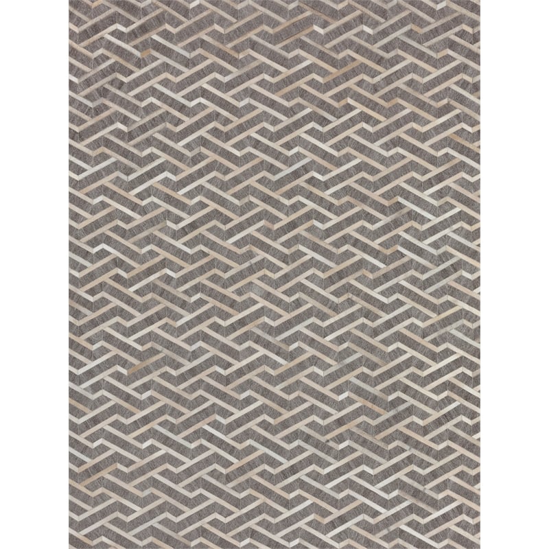Berlin Hand-Tufted Leather/Viscose Beige/Ivory 5'x8' Area Rug